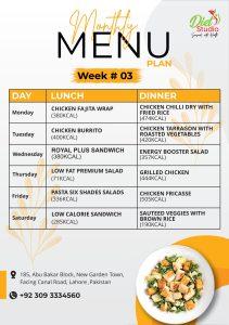 Monthly Menu Plan 3rd week